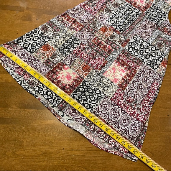 JJill Women’s Pink Dress Multi Color Print Sleeveless Midi Boho Peasant Size S - Picture 3 of 9